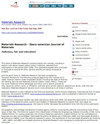 Materials Research-Ibero-american Journal of Materials封面